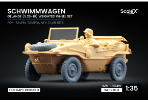 Набір коліс (з деформацією) для Schwimmwagen Gelände v1 (5.25-16) для Italeri, Tamiya, AFV club ScaleX WW-35014W