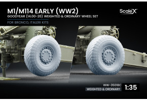 Набір коліс для гаубиці M1/M114 ранній (WW2) (звичайні та деформовані) від Bronco, Italeri ScaleX WW-35018C