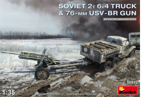 Scale model 1/35 Soviet truck 2T 6x4 and 76-mm gun USV-BR MiniArt 35272