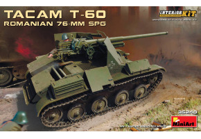 Сборная модель 1/35 Румынская САУ TACAM T-60 — 76-мм с интерьером МиниАрт 35240