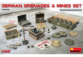 Сборная модель 1/35 Набор немецких гранат и мин МиниАрт 35258
