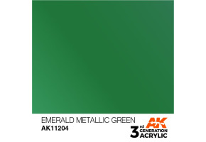 Акриловая краска EMERALD METALLIC GREEN METALLIC - ИЗУМРУДНЫЙ МЕТАЛЛИК / INK АК-интерактив AK11204