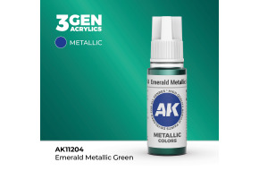 Акрилова фарба EMERALD METALLIC GREEN METALLIC - СМАРАГДОВИЙ ЗЕЛЕНИЙ МЕТАЛІК / INK АК-Interactive AK11204