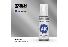 Акрилова фарба DARK ALUMINIUM METALLIC - ТЕМНО-АЛЮМІНІЄВИЙ МЕТАЛІК / INK АК-Interactive AK11208