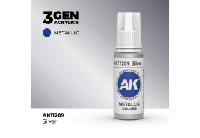 Акрилова фарба SILVER METALLIC - СРІБНИЙ МЕТАЛІК / INK АК-Interactive AK11209