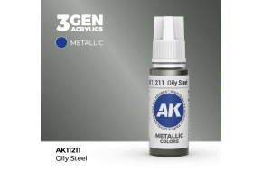 Акрилова фарба OILY STEEL METALLIC - МАСЛЯНА СТАЛЬ МЕТАЛІК / INK АК-Interactive AK11211