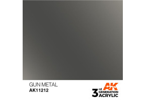 Акрилова фарба GUN METAL METALLIC - ЗБРОЙОВИЙ МЕТАЛІК / INK АК-Interactive AK11212