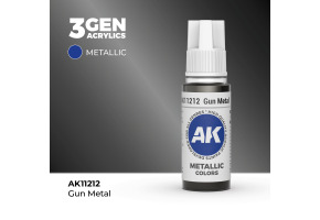 Акрилова фарба GUN METAL METALLIC - ЗБРОЙОВИЙ МЕТАЛІК / INK АК-Interactive AK11212