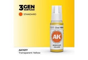 Акрилова фарба CLEAR YELLOW STANDARD - ПРОЗОРИЙ ЖОВТИЙ / INK АК-Interactive AK11217