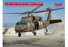 Збірна модель 1/48 Вертоліт UH-60A Чорний Яструб з екіпажем ICM 48364