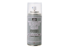 Mr. Super Clear Semi-Gloss Spray (170 ml) / Semi-gloss varnish in aerosol