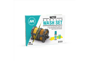 Повний набір акрилових змивок Master Acrylic Wash Set (18 кольорів) AK-Interactive 19300