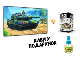 Збірна модель 1/35 Німецький танк Леопард 2 А6EX + Набір кольорів НАТО