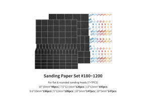 Набор шлифовальной бумаги зернистостью #180–1200 (для круглых шлифовальных головок) DSPIAE MSP-ESS