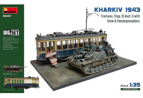 Scale model 1/35 Big set Kharkov 1943: Tram and Stug. III Ausf. G with crew MiniArt 36067