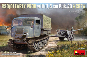 Збірна модель 1/35 Повногусеничний тягач RSO/01 Рання версія з 7,5-см гарматою Pak.40 та екіпажем MiniArt 35485