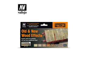 Набір акрилових фарб Ефекти старого та нового дерева 8шт (Old & New Wood Effects 8 pcs) Vallejo VAL 71187