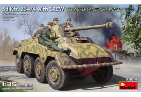Збірна модель 1/35 Важка розвідувальна броньована машина Sd.Kfz. 234/4 7,5 см з екіпажем MiniArt 53014