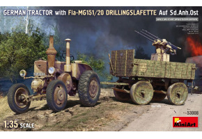 Збірна модель 1/35 Німецький трактор та зенітна установка Lanz Bulldog & Fla-MG151/20 MiniArt 53008