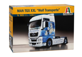 Збірна модель 1/24 вантажний автомобіль/тягач MAN TGX XXL "WOLF TRANSPORTE" Italeri 3921