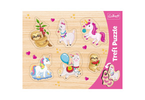 Frame puzzles: Unicorn, Lama and Sloth 6pcs
