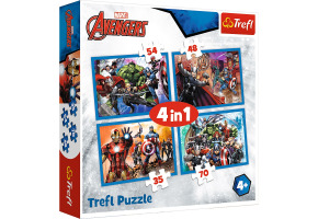 Puzzles 4in1: Brave Avengers - Marvel