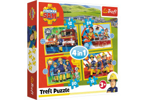 Puzzles 4 in 1: Fireman Sam and his team