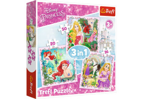 Puzzles 3 in 1: Rapunzel Aurora and Ariel: Disney princesses