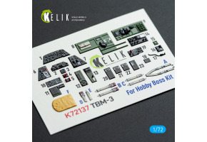 Grumman TBM-3 Avenger 3D декаль інтер'єр для комплекту HobbyBoss1/72 KELIK K72137