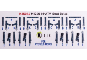 M1240A M-ATV Seat Belts 3D декаль інтер'єр для комплекту RFM 1/35 KELIK K35044