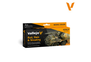 Набір акрилових фарб Ржавчина, плями та потіки (Rust, Stains & Streaking) Vallejo VAL 70183