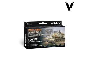 Набір акрилових фарб Радянська бронетехніка та піхота WWII (WWII Soviet Armour & Infantry) Vallejo VAL 70202