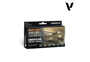 Набір акрилових фарб Американська бронетехніка та піхота WWII (WWII American Armour & Infantry) Vallejo VAL 70203