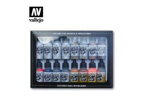 Набір акрилових фарб Металік ефекти 16шт (Metallic Effects 16 pcs) Vallejo VAL 71181