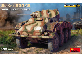 Збірна модель 1/35 Бронеавтомобіль Sd.Kfz.234/2 "Luchs" з комплектом інтер'єру вежі Miniart 35416