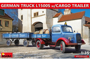 Збірна модель 1/35 Німецька вантажівка L1500S з вантажним причепом Miniart 38023