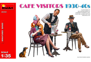 Збірна модель 1/35 Фігури Відвідувачі кафе 1930-40-х Miniart 38058