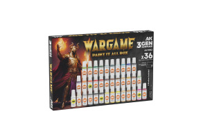 Набір фарб 3GEN – Набір для фарбування Wargame, 36 штук AK-interactive AK11782