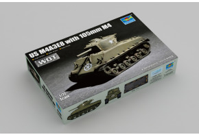Assembly model 1/72 american tank M4A3E8 with 105mm M4 Trumpeter 07168