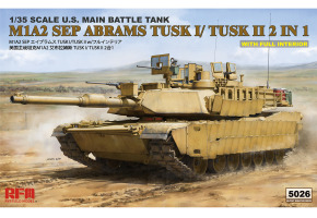 Сборная модель 1/35 Танк Абрамс M1A2 Tusk I/ Tusk II (2В1) с полным интерьером РФМ 5026