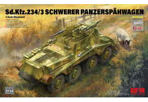 Збірна модель 1/35 Важка розвідувальна броньована машина Sd.Kfz.234/3 7,5cm Stummel Rye Field Model RM-5134