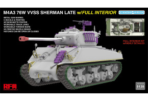 Сборная модель 1/35 Танк M4A3 76W VVSS Шерман Late с полным интерьером (стандартная версия) РФМ 5135