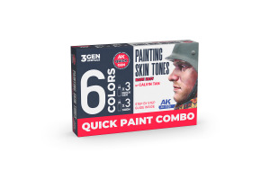 Набір для малювання тілесних відтінків, 6 кольорів (3 x 3 GEN + 3 x QUICK GEN) AK-interactive AK17526