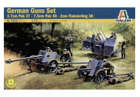 Збірна модель 1/72 Комплект німецьких знарядь: PAK37 - PAK 40 - FLAK 38 Italeri 7026