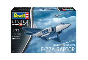 Збірна модель 1/72 Літак F-22A Raptor Lockheed Martin Revell 03858