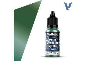 Акрилова фарба Сутінково-зелений Базовий (Dusken Green Base) Vallejo True Metallic Metal VAL 77134