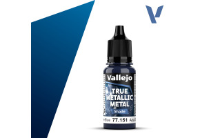 Акрилова фарба Сапфірово-синій Темний тон (Sapphire Blue Shade) Vallejo True Metallic Metal VAL 77151