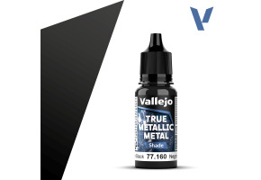 Акрилова фарба Обсидіаново-чорний Темний тон (Obsidian Black Shade) Vallejo True Metallic Metal VAL 77160