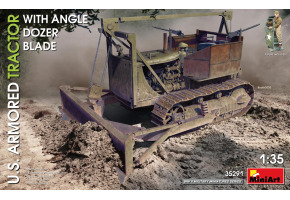 Scale model 1/35 American armored tractor with an angled bulldozer blade MiniArt 35291