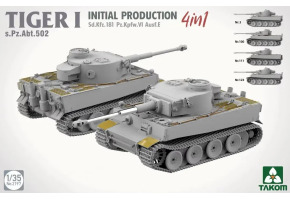 Збірна модель 1/35 Танк Тигр I (Початкове виробництво) - Sd.kfz.181 Pz.Kpfw.VI Ausf.E (комплект 4 в 1) Takom 2197